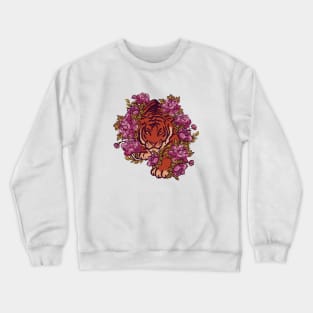 Tigers and peonies Crewneck Sweatshirt